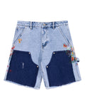 AZUL SPLIT PAINTERS SHORTS