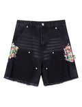 NOIR SPLIT PAINTERS SHORTS