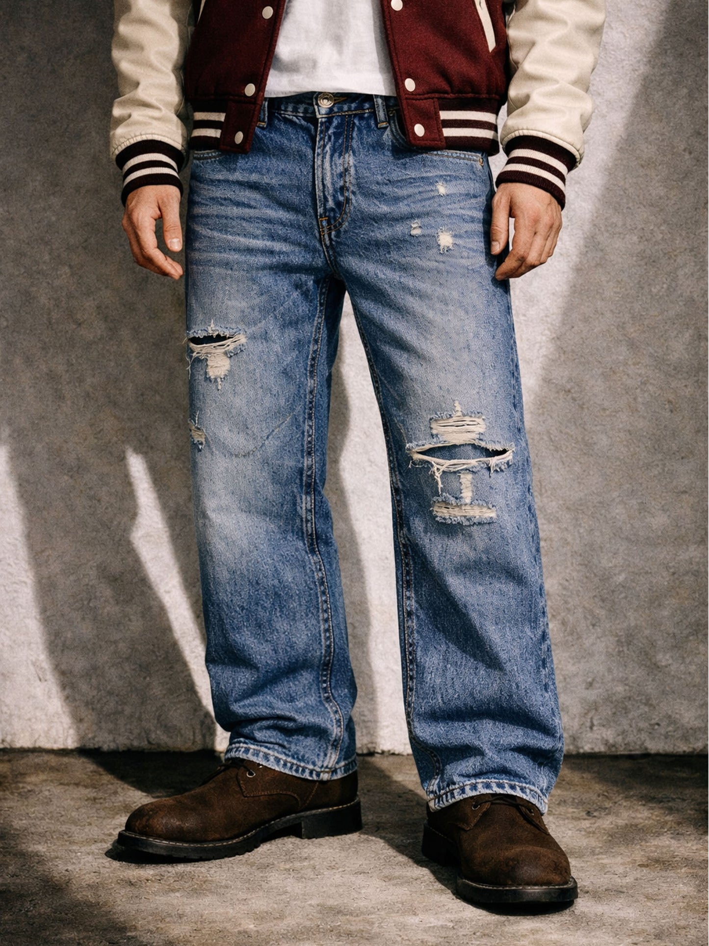 INDIGO DISTRESSED BOOTCUT DENIM | STREETWEAR APPAREL | UNDEVELOPED