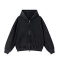 NOIR VINTAGE WASH ZIP-UP HOODIE
