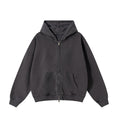 GREY VINTAGE WASH ZIP-UP HOODIE
