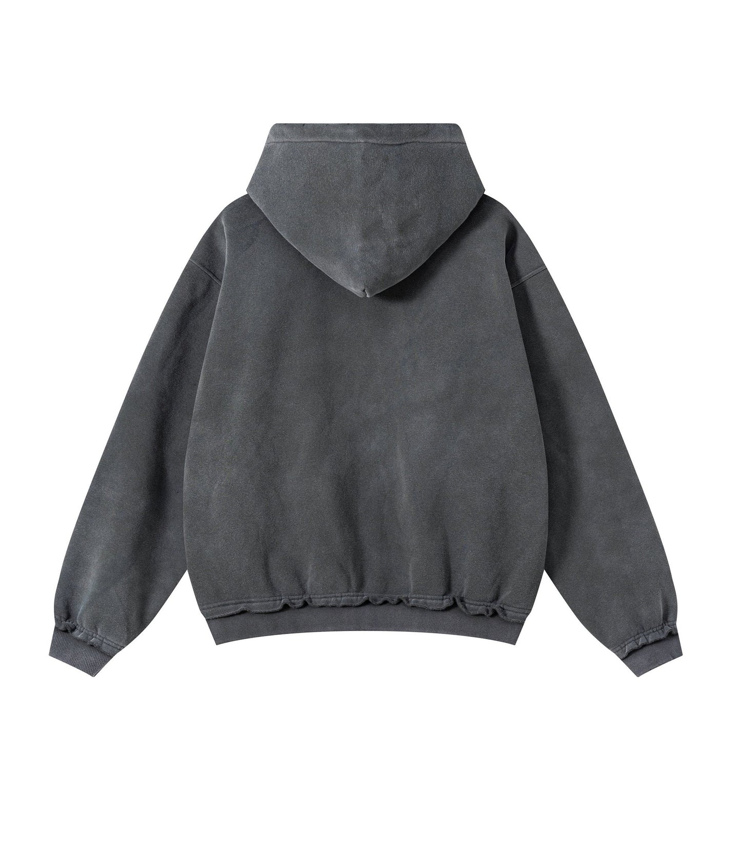 CHARCOAL DISTRESSED ZIP HOODIE | UNDEVELOPED