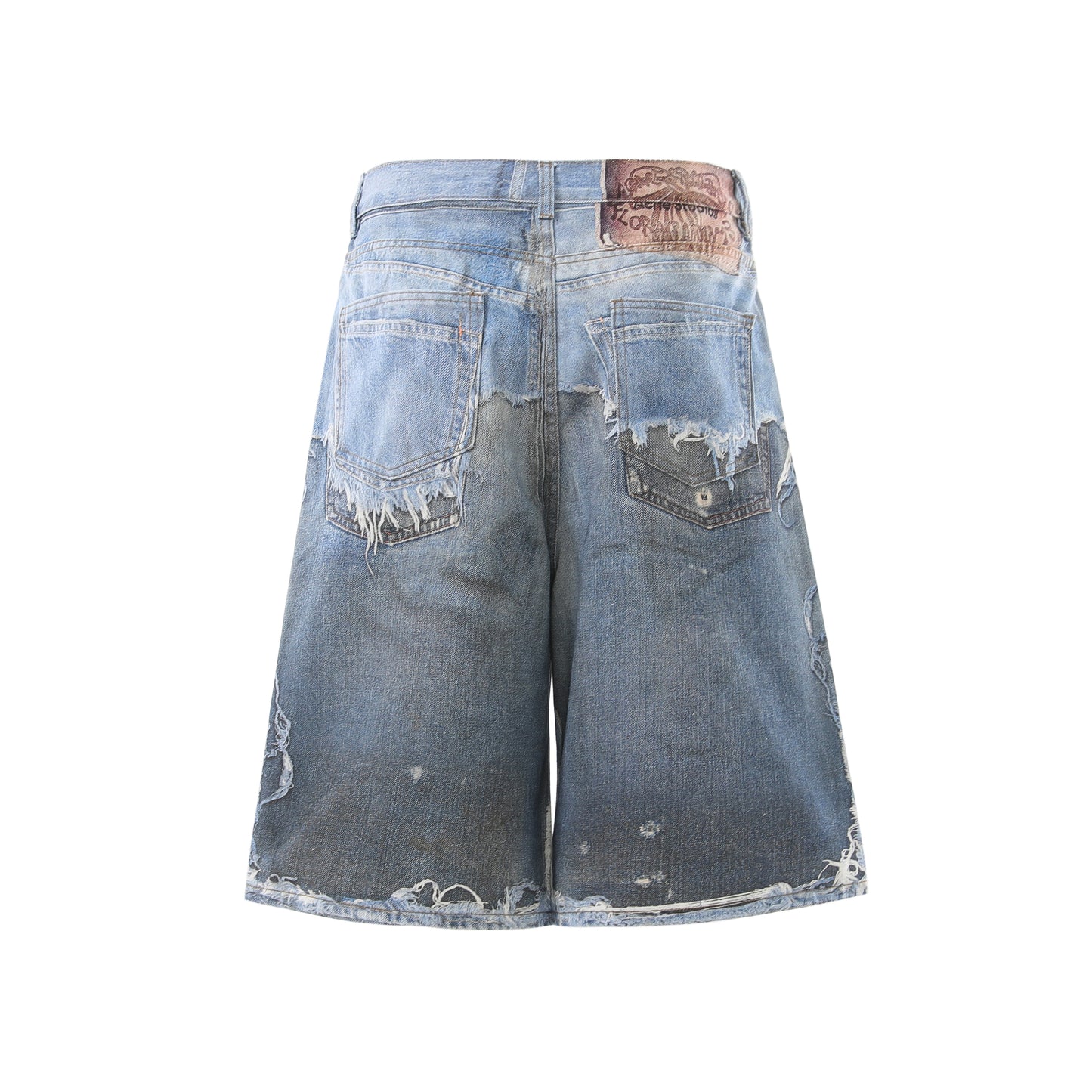 DISTRESSED PRINTED SHORTS