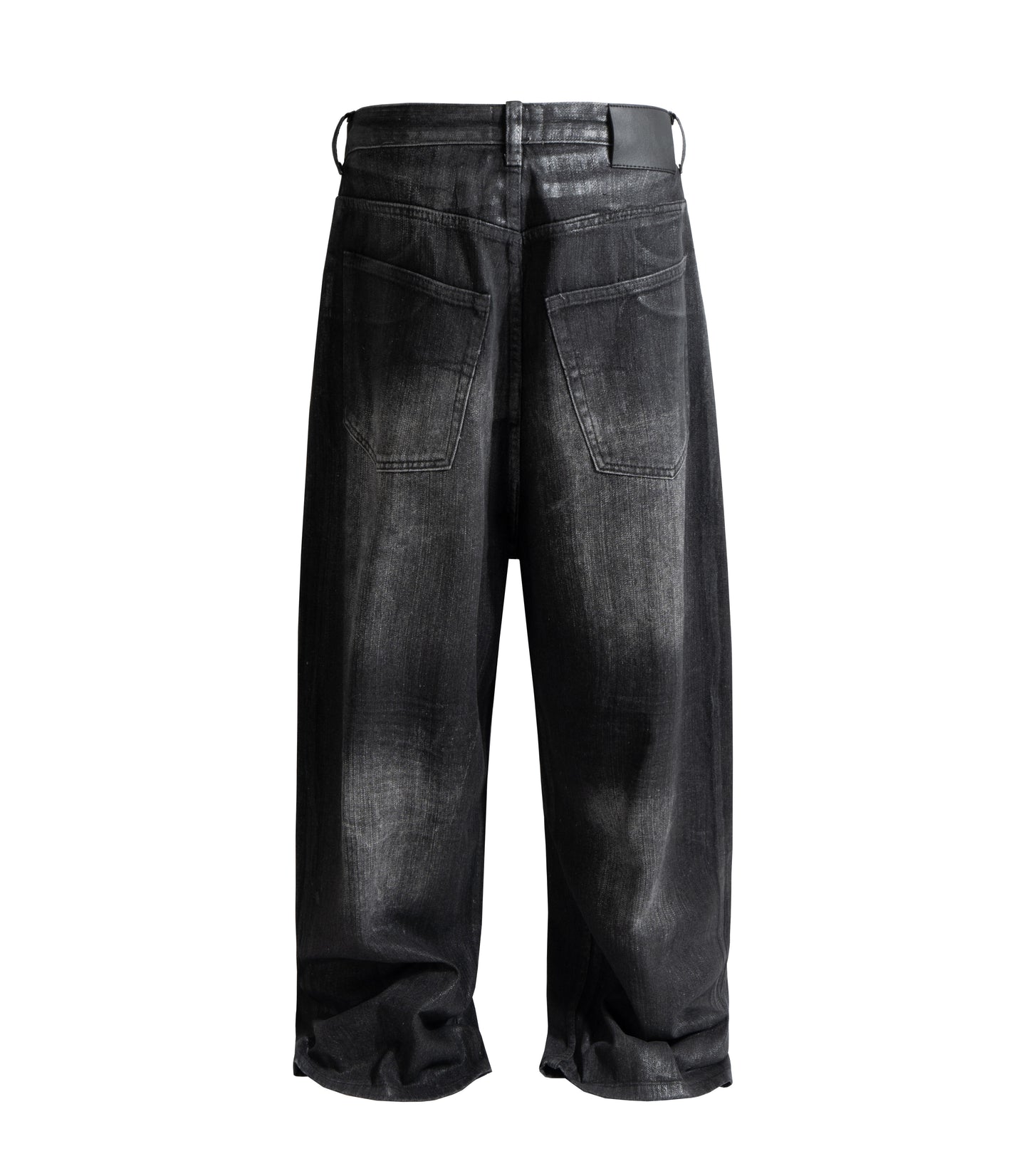 NOIR WAXED BAGGY DENIM