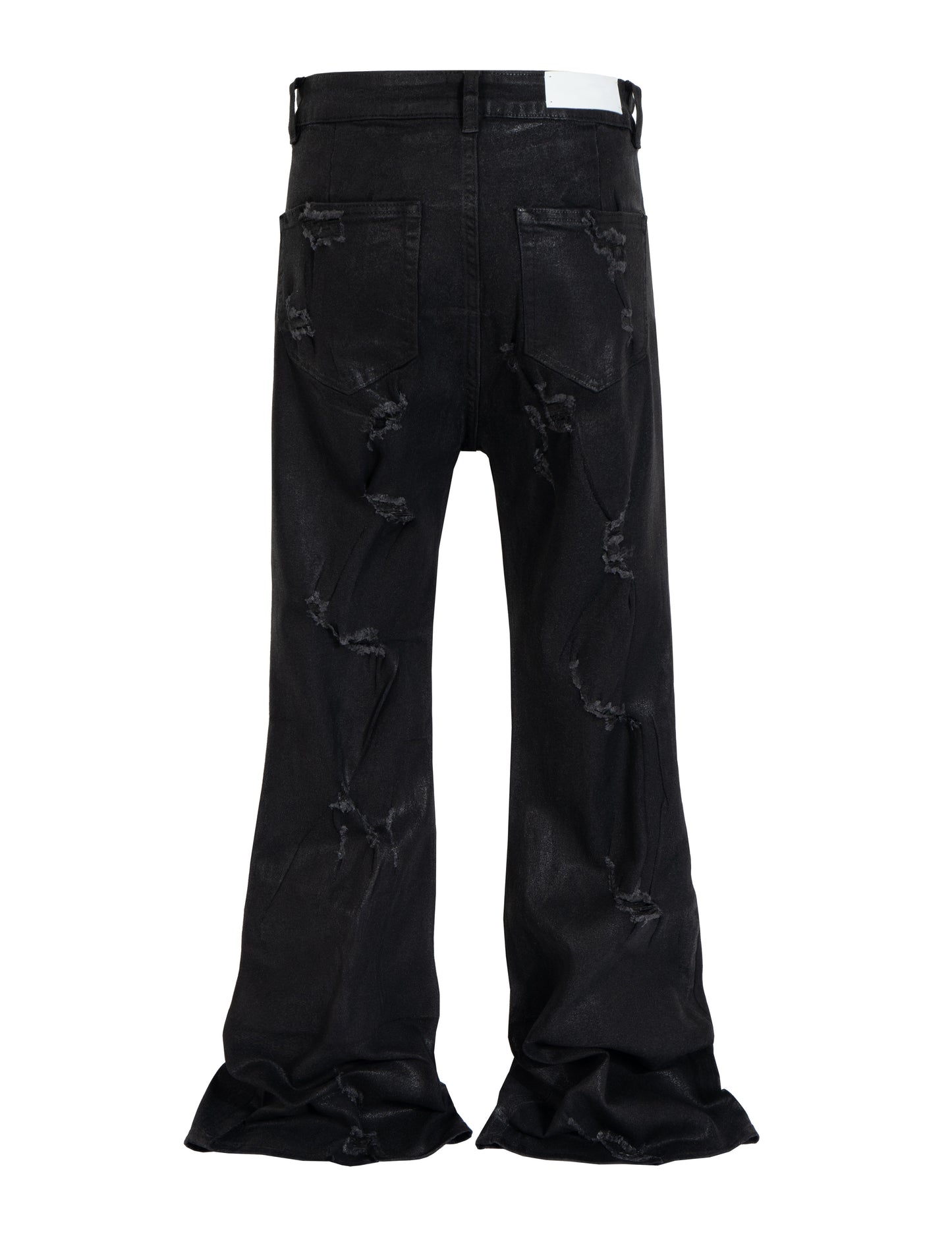 DISTRESSED WAXED FLARE DENIM | UNDEVELOPED