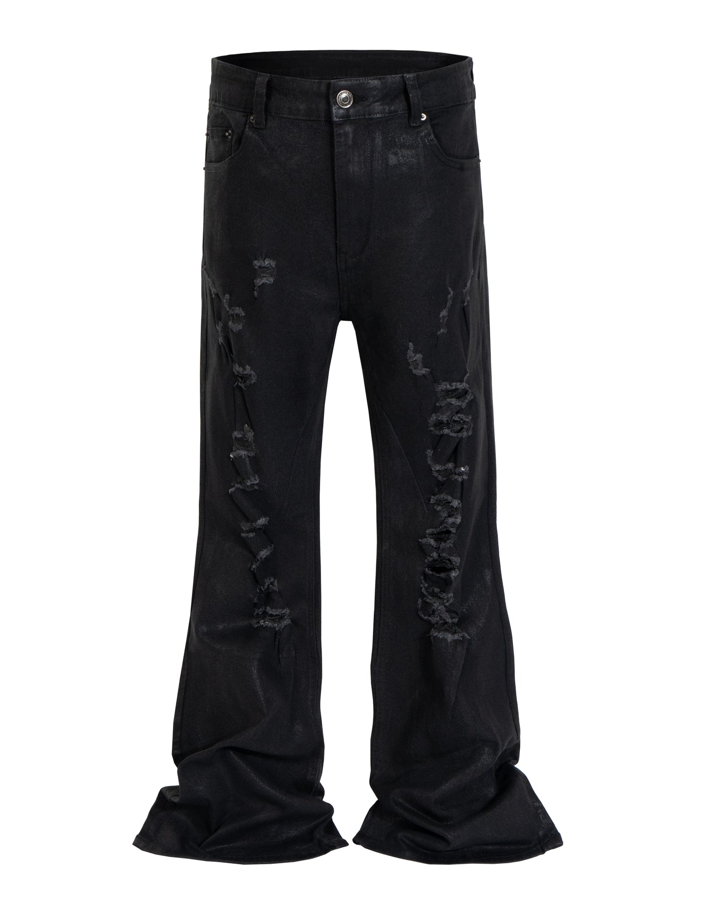 DISTRESSED WAXED FLARE DENIM | UNDEVELOPED