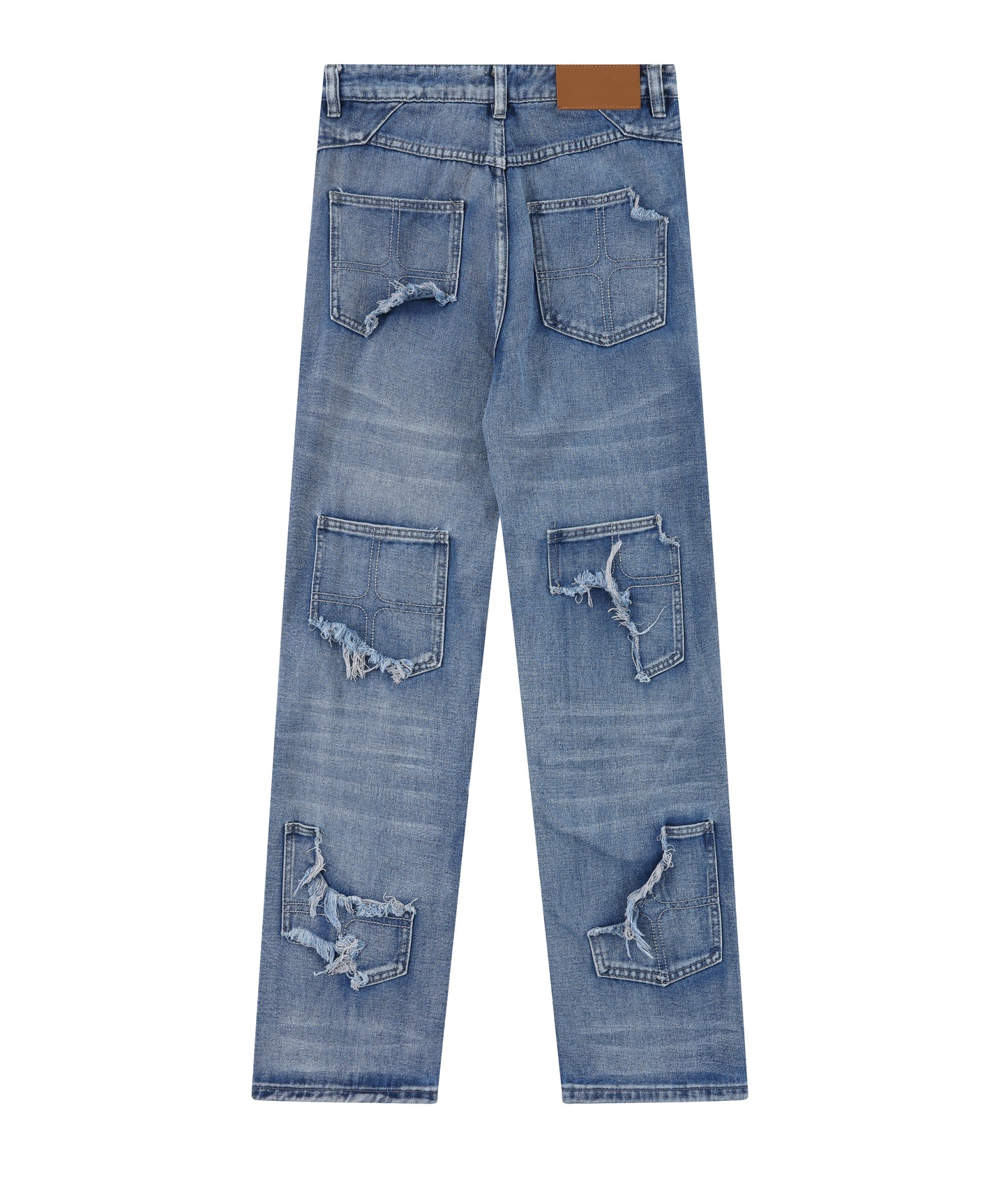 DOUBLE KNEE DISTRESSED DENIM | UNDEVELOPED