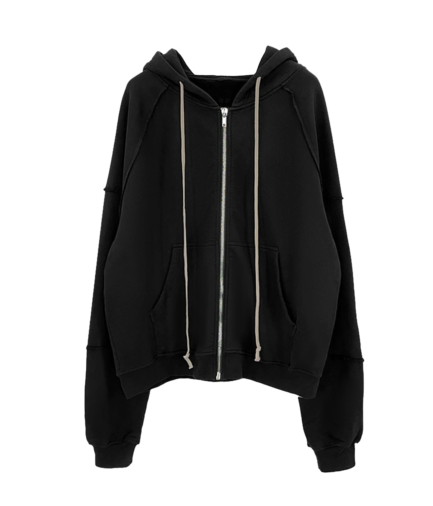 NOIR DRAWSTRING ZIP HOODIE | UNDEVELOPED