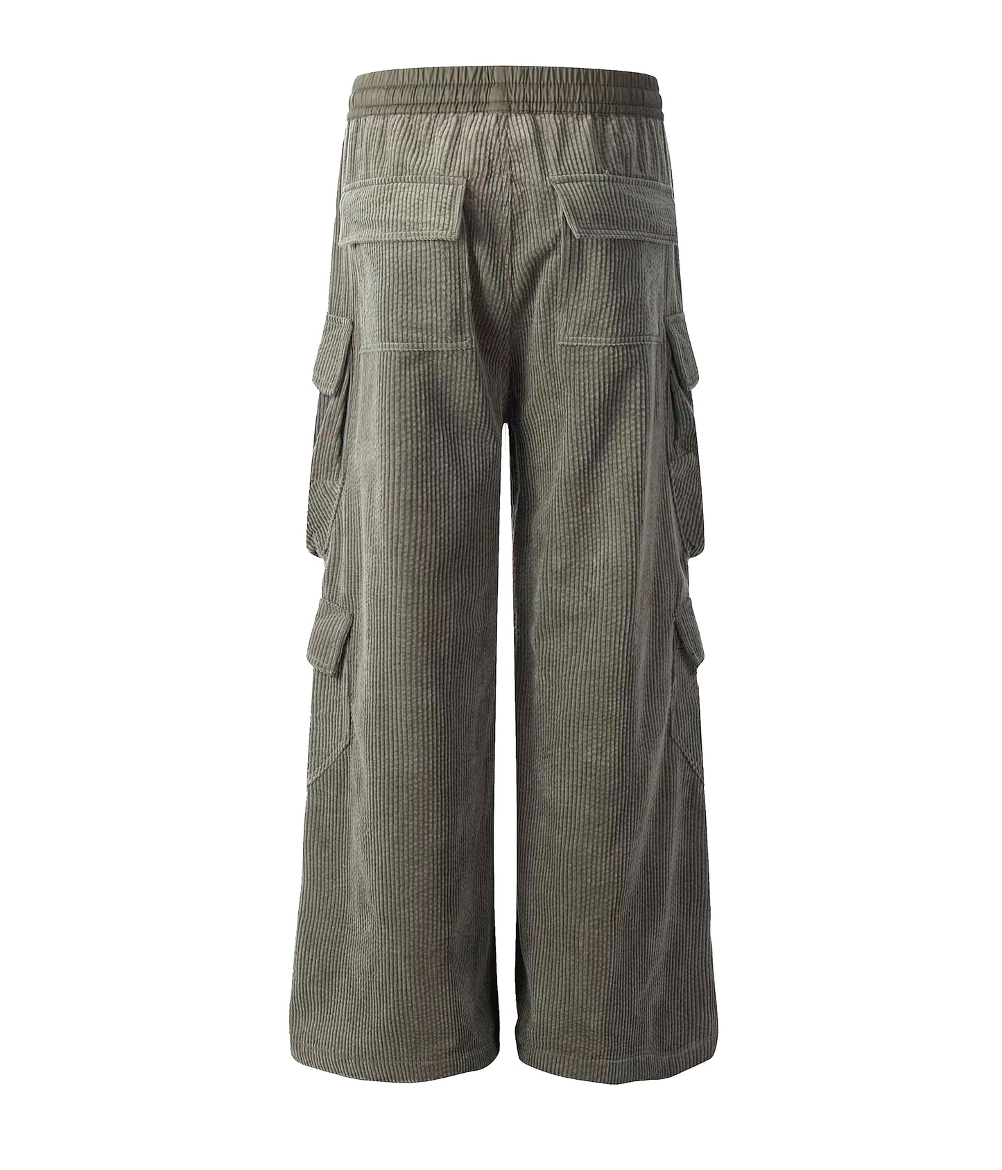 GREY CORDUROY DRAWSTRING CARGO PANTS | UNDEVELOPED