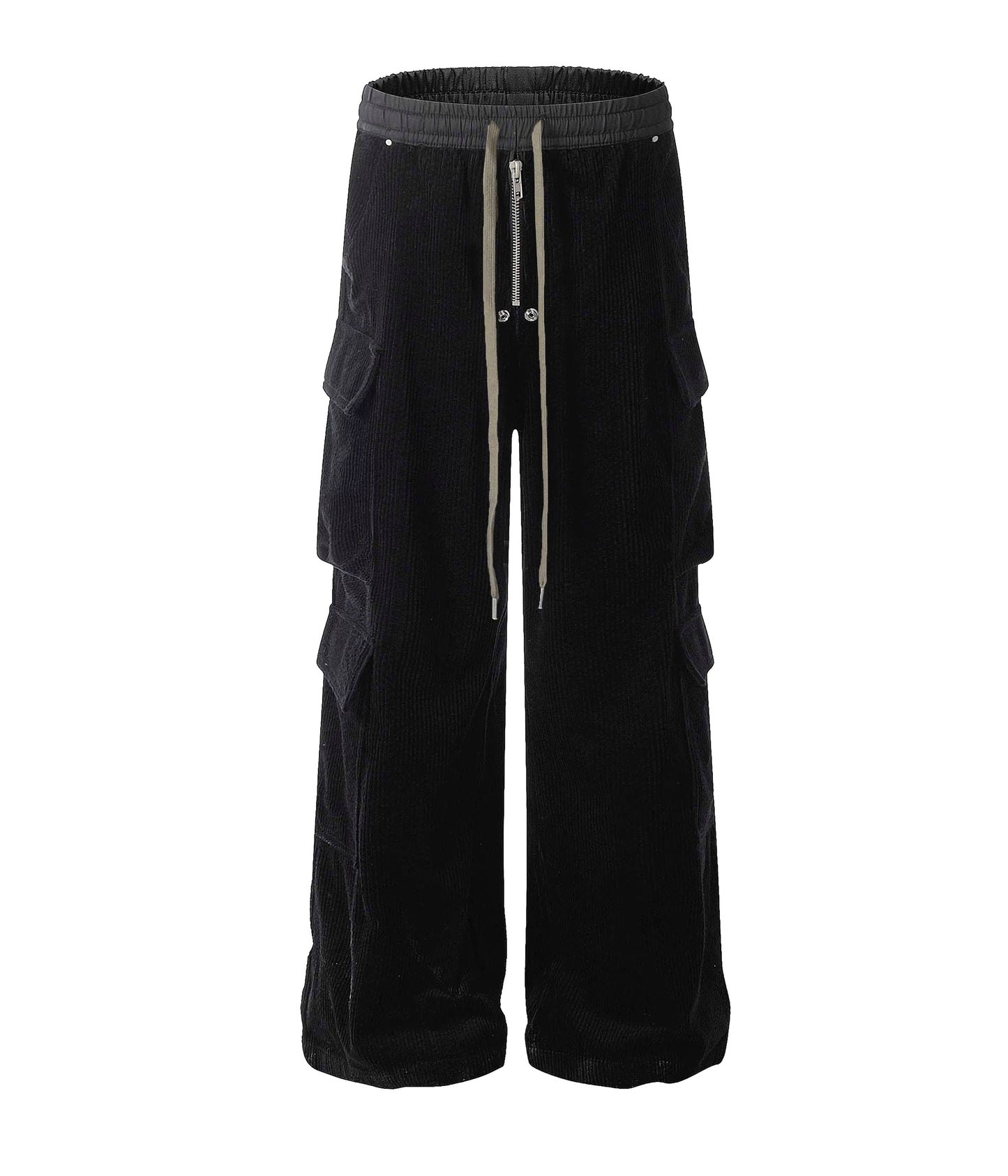 NOIR CORDUROY DRAWSTRING CARGO PANTS | UNDEVELOPED