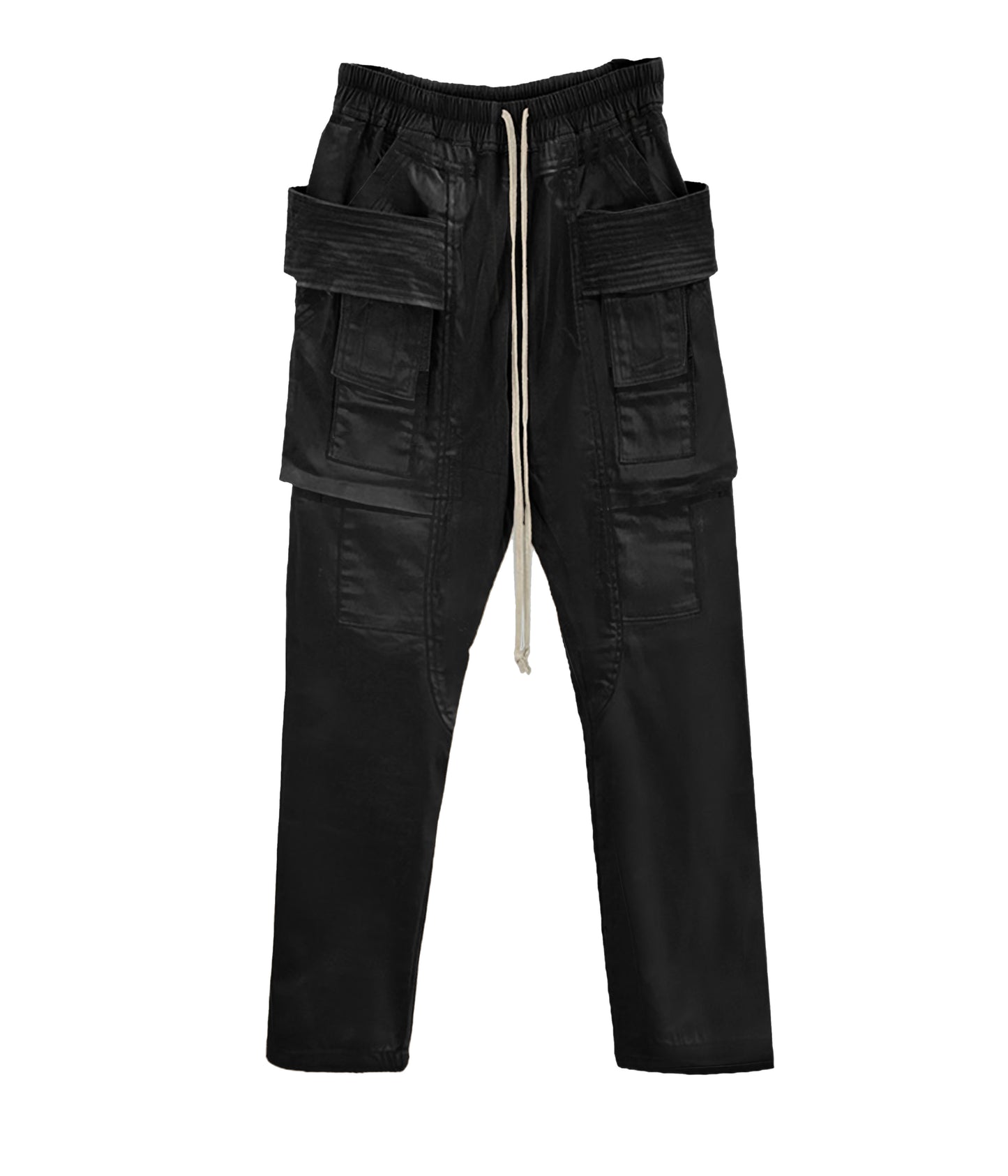WAXED DROP-CROTCH DRAWSTRING CARGO PANTS | UNDEVELOPED