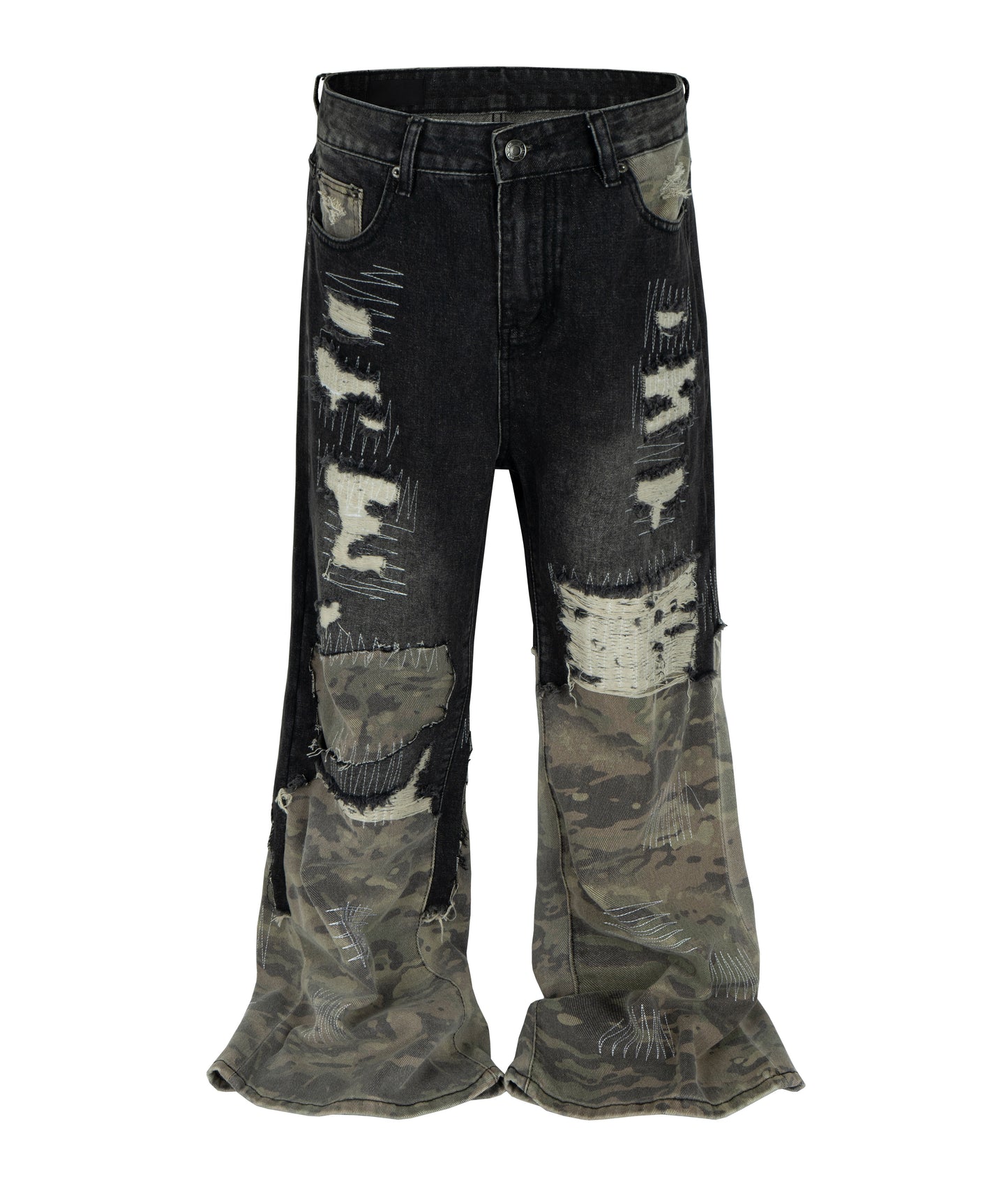 NOIR SCAB CAMO FLARE DENIM | UNDEVELOPED