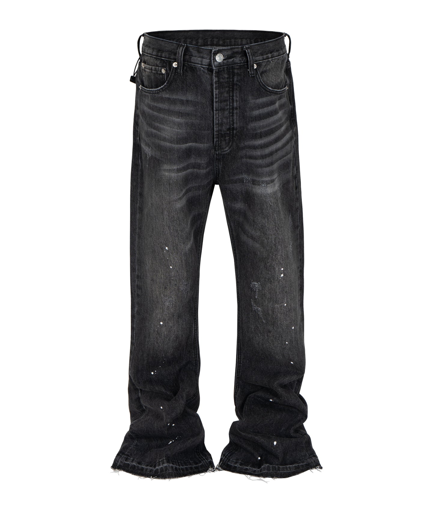 NOIR WIDEBOY SPLATTER FLARE DENIM | UNDEVELOPED