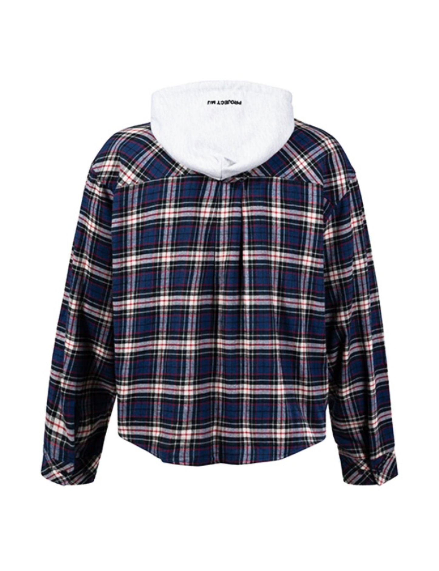 NAVY REVERSIBLE HOODED FLANNEL JACKET | UNDEVELOPED