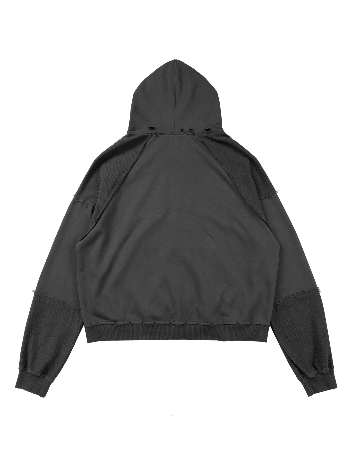 GREY PATCHWORK ZIP HOODIE | UNDEVELOPED