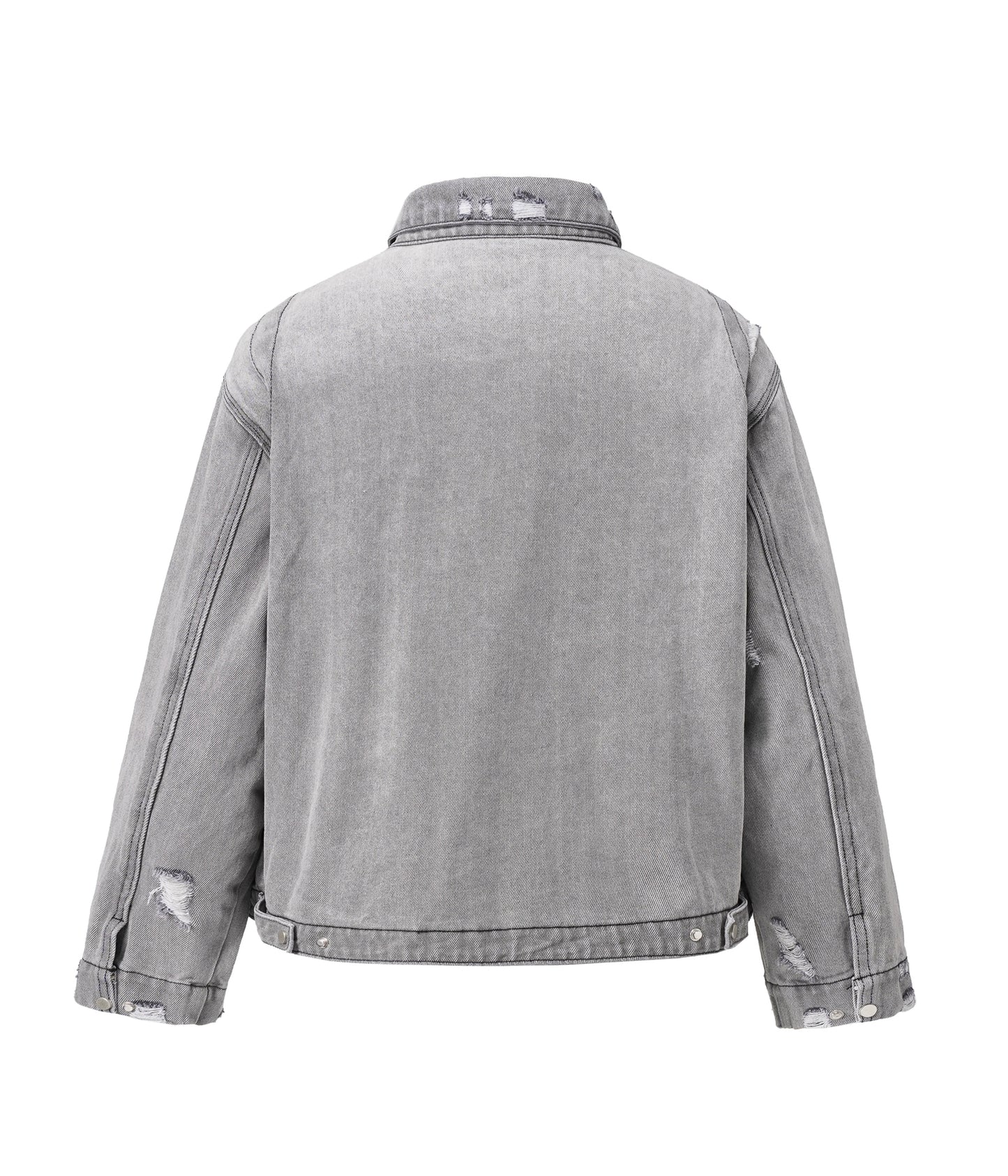 GREY ZIP DENIM JACKET | UNDEVELOPED