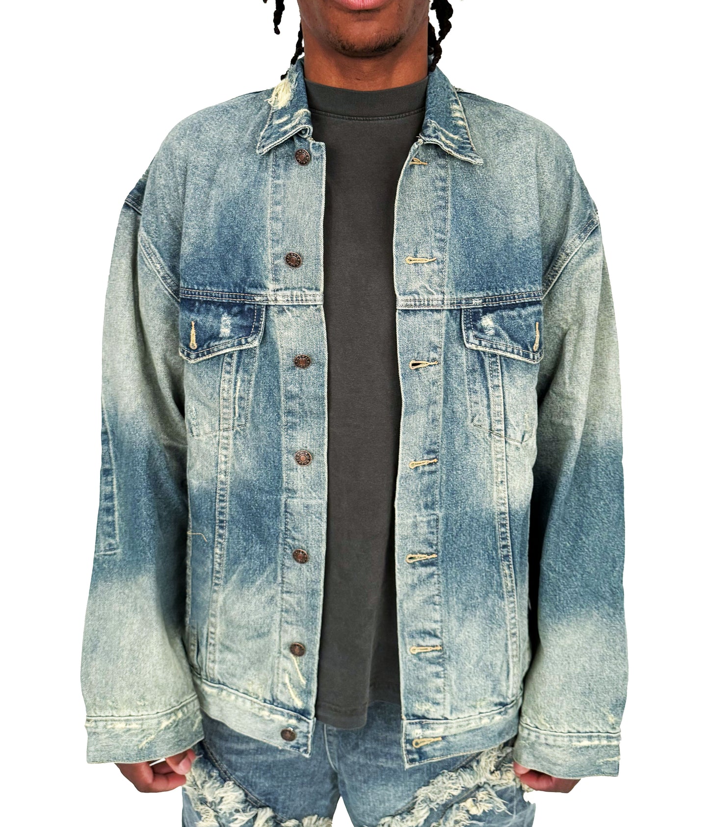 LIGHTNING SAND WASH DENIM JACKET | UNDEVELOPED