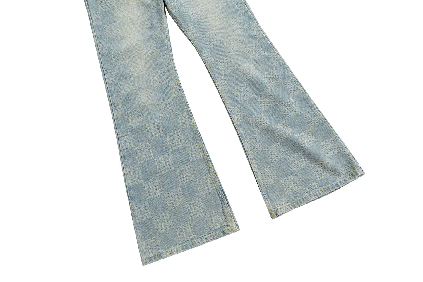 AZUL CHECKERED FLARE DENIM | UNDEVELOPED
