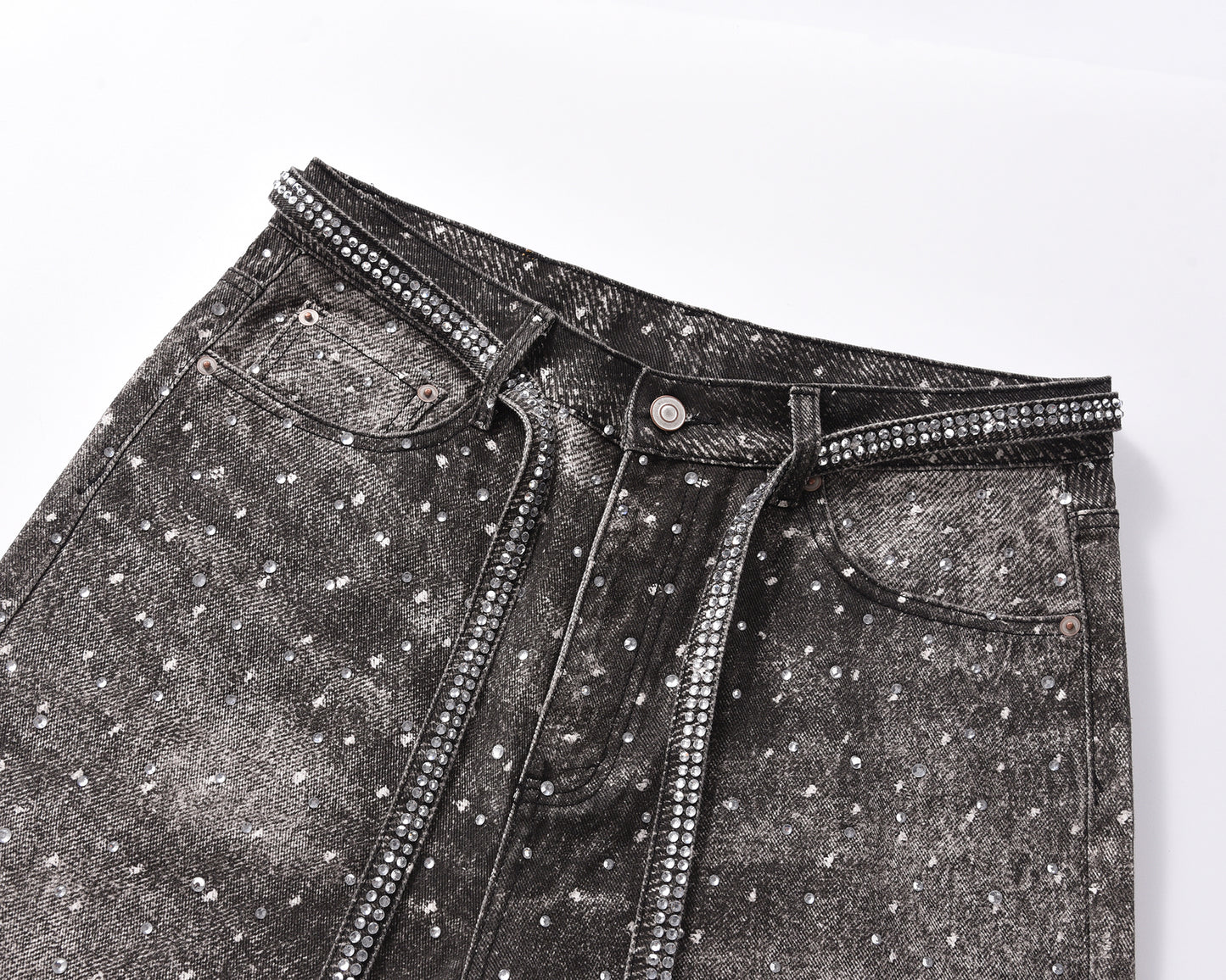 NOIR RHINESTONE DENIM (UNISEX) denim | STREETWEAR APPAREL | UNDEVELOPED