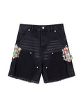 NOIR SPLIT PAINTERS SHORTS