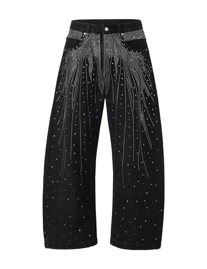 NOIR FLORAL RHINESTONE DENIM Denim | STREETWEAR APPAREL | UNDEVELOPED