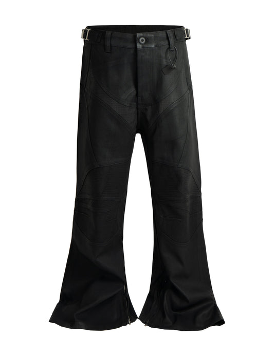 WAXED FLARE BIKER DENIM Denim | STREETWEAR APPAREL | UNDEVELOPED