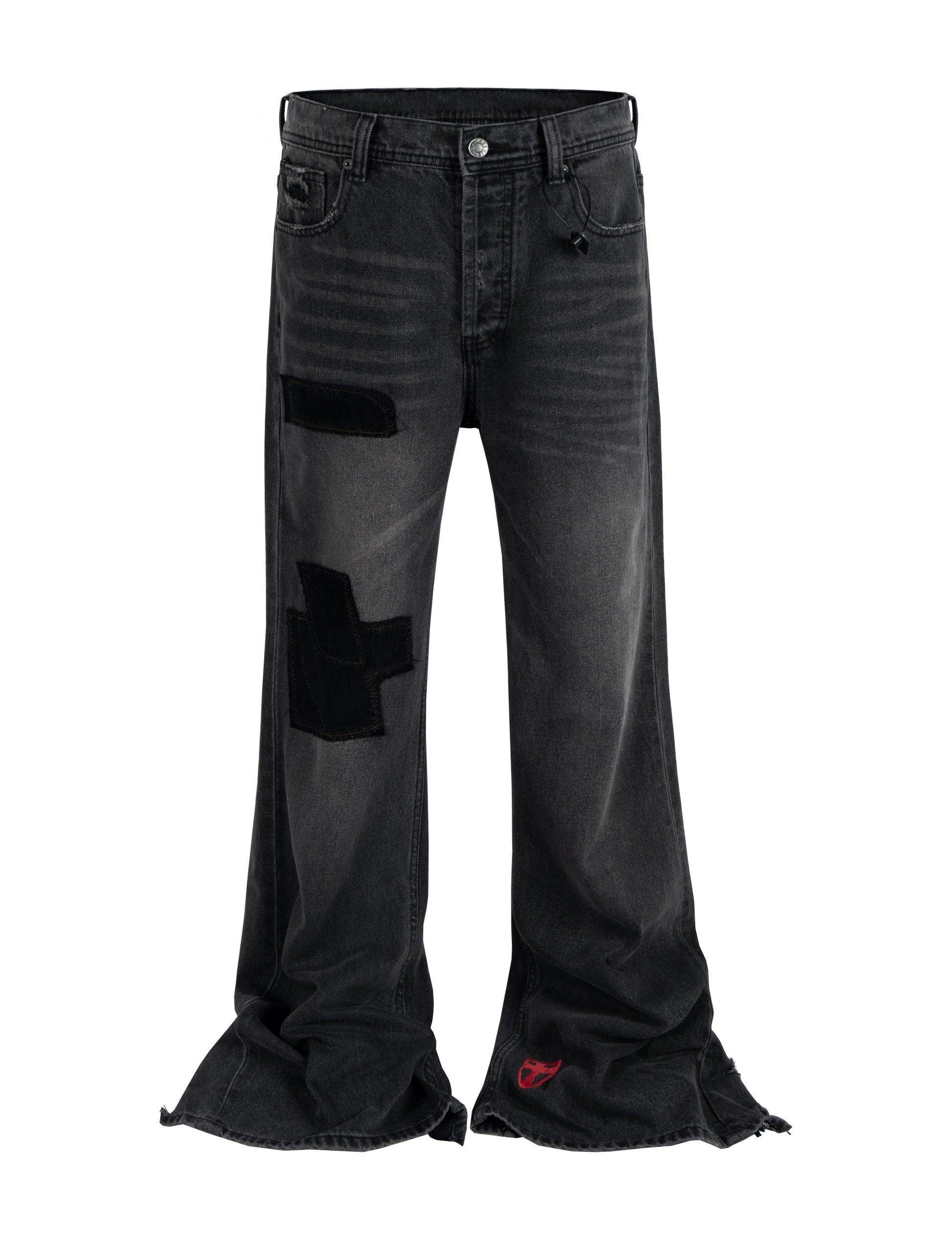DARK PATCHWORK FLARE DENIM Denim | STREETWEAR APPAREL | UNDEVELOPED