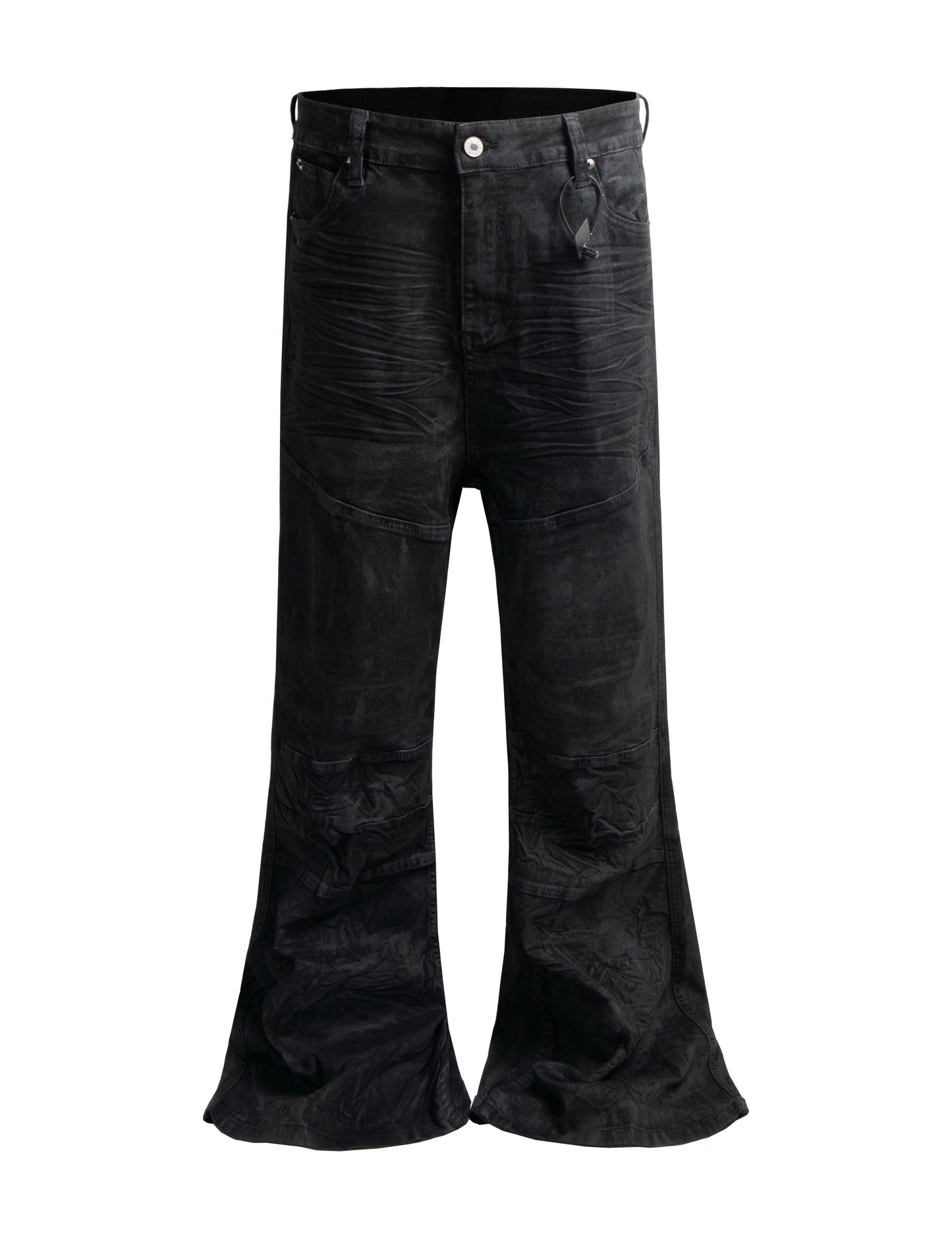 DOUBLE KNEE FLARE DENIM Denim | STREETWEAR APPAREL | UNDEVELOPED