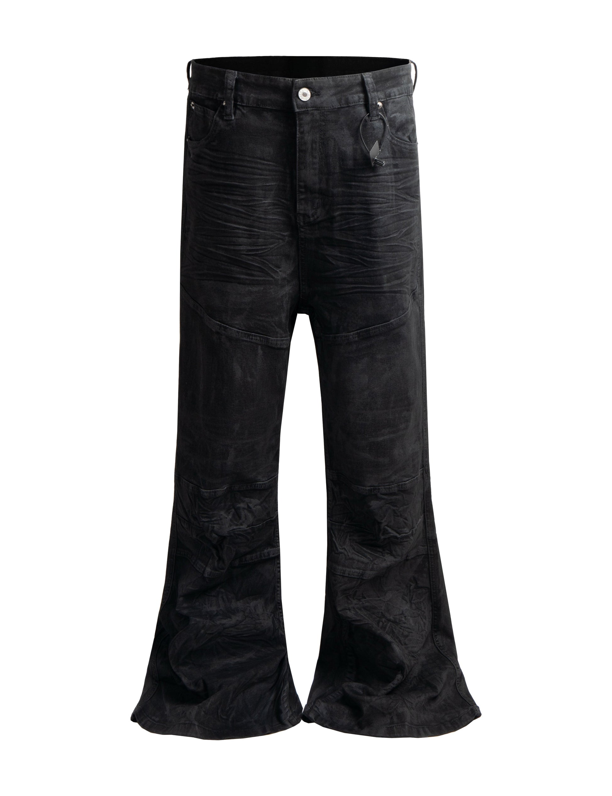 DOUBLE KNEE FLARE DENIM Denim | STREETWEAR APPAREL | UNDEVELOPED
