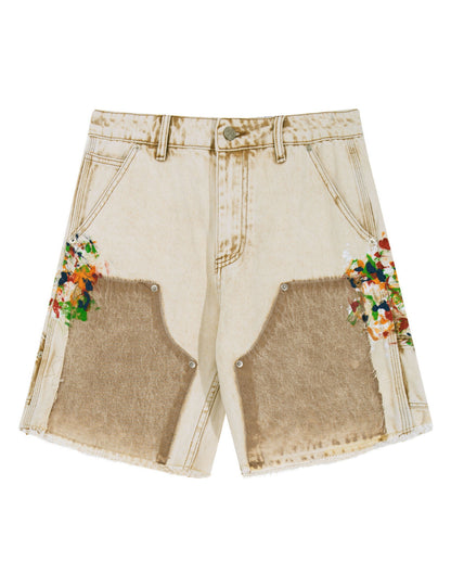SAND SPLIT PAINTERS SHORTS Denim Shorts | STREETWEAR APPAREL | UNDEVELOPED