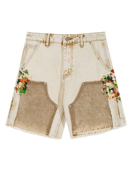 SAND SPLIT PAINTERS SHORTS Denim Shorts | STREETWEAR APPAREL | UNDEVELOPED
