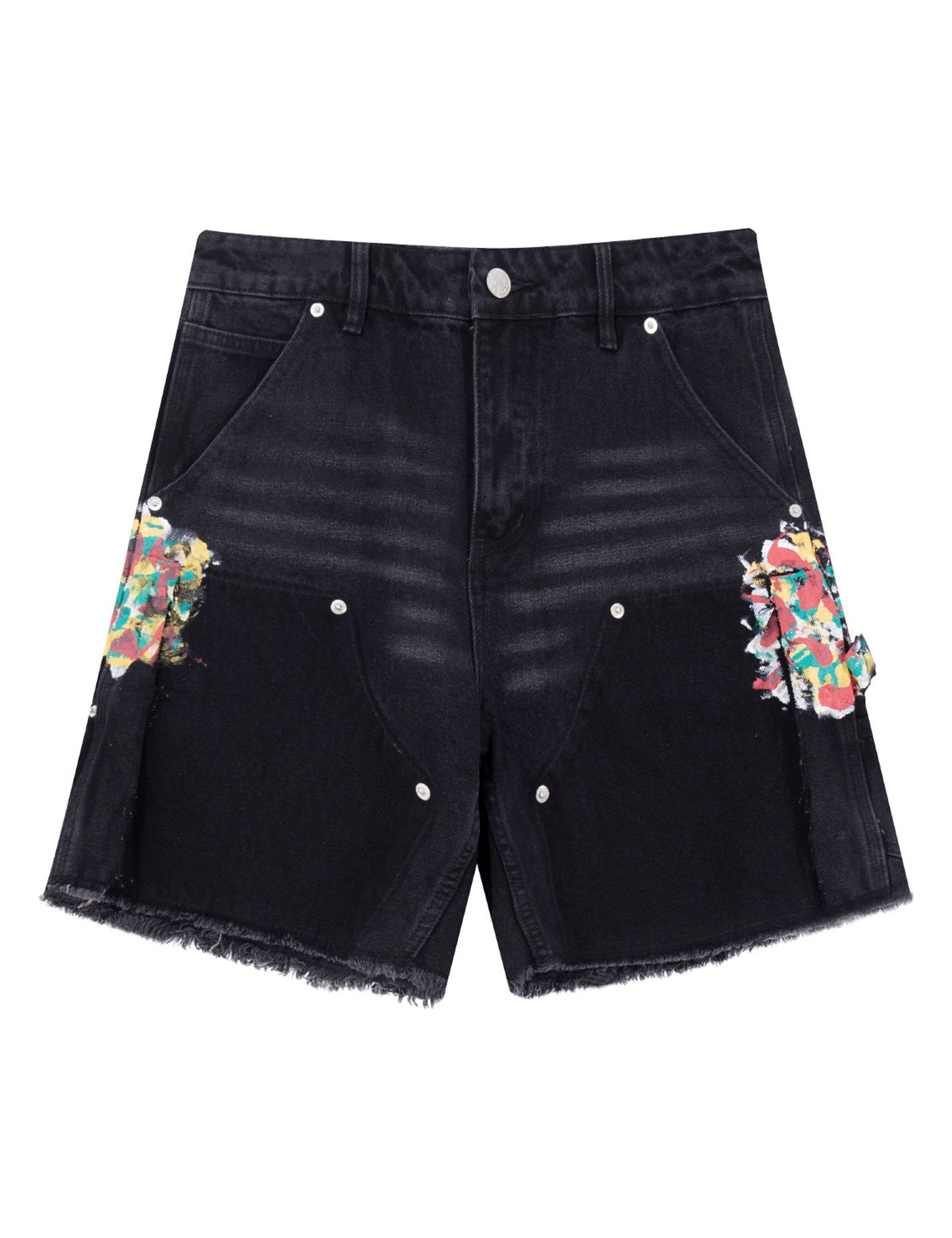 NOIR SPLIT PAINTERS SHORTS Denim Shorts | STREETWEAR APPAREL | UNDEVELOPED