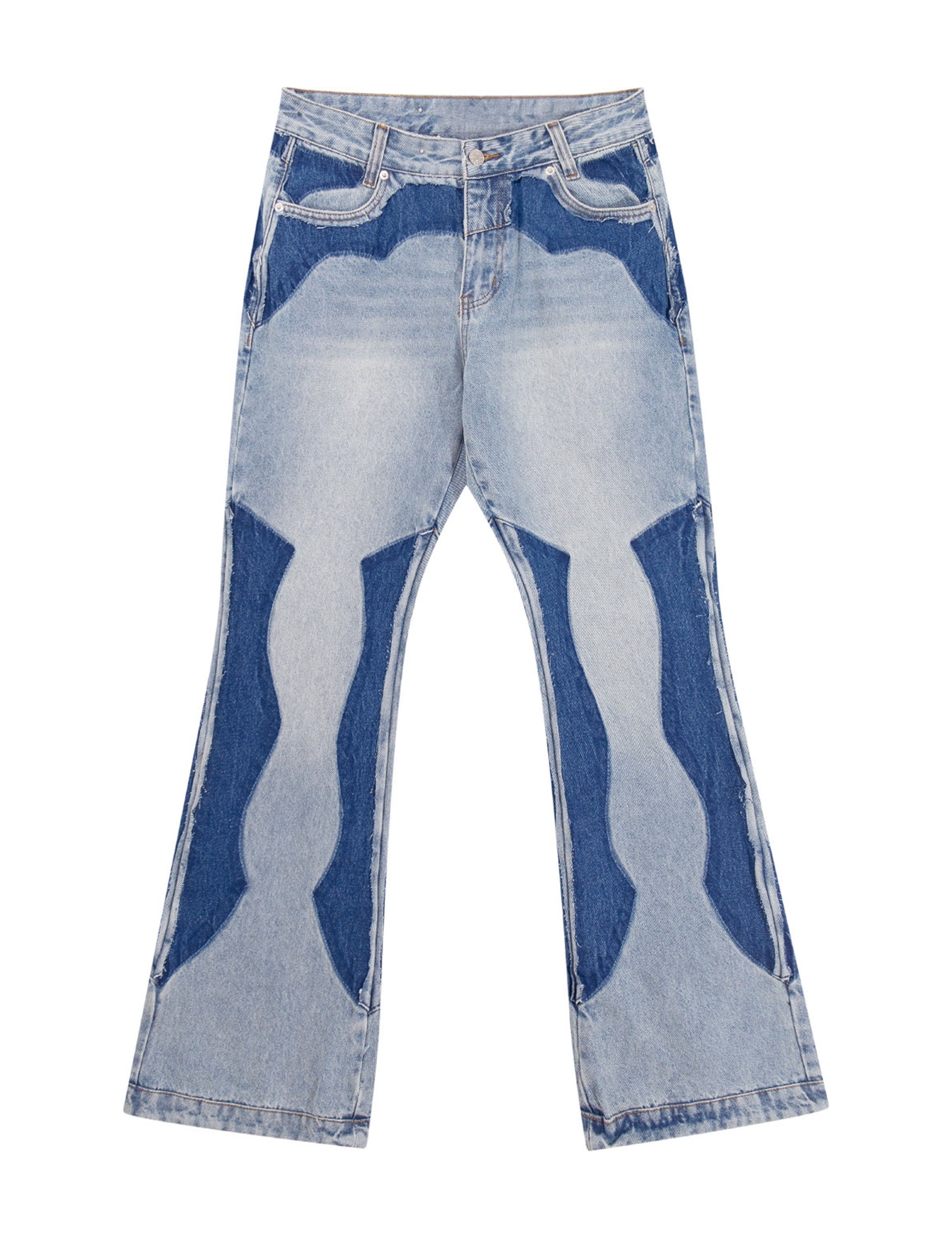 AZUL SPLIT PATCHWORK DENIM Denim | STREETWEAR APPAREL | UNDEVELOPED