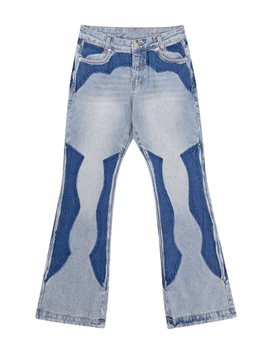AZUL SPLIT PATCHWORK DENIM Denim | STREETWEAR APPAREL | UNDEVELOPED