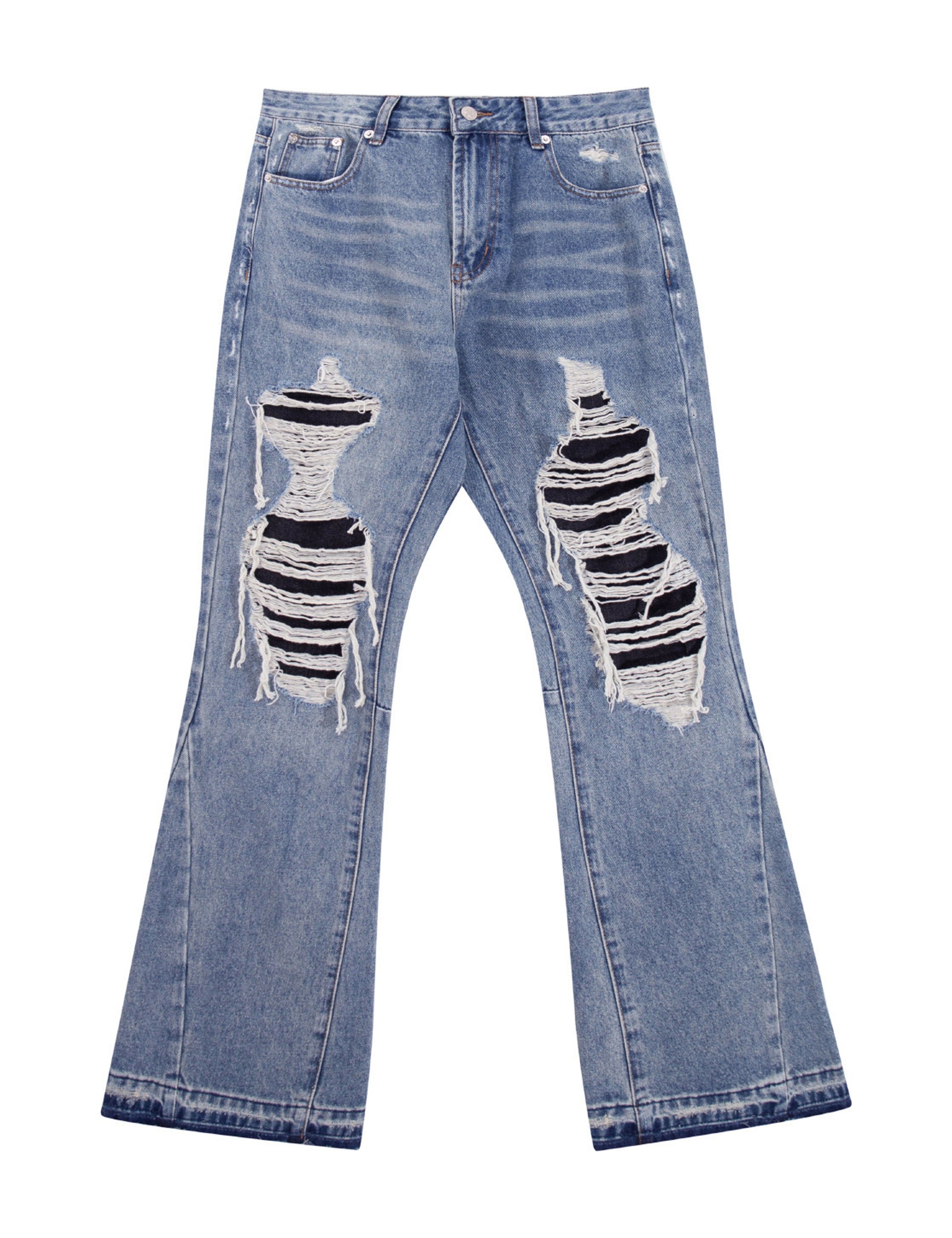 DESTROYED SPLIT DENIM Denim | STREETWEAR APPAREL | UNDEVELOPED
