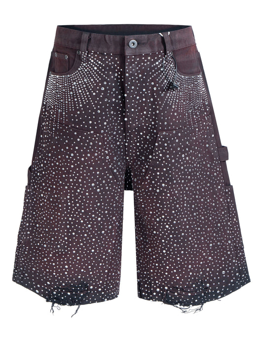 OXBLOOD RHINESTONE SHORTS Shorts | STREETWEAR APPAREL | UNDEVELOPED