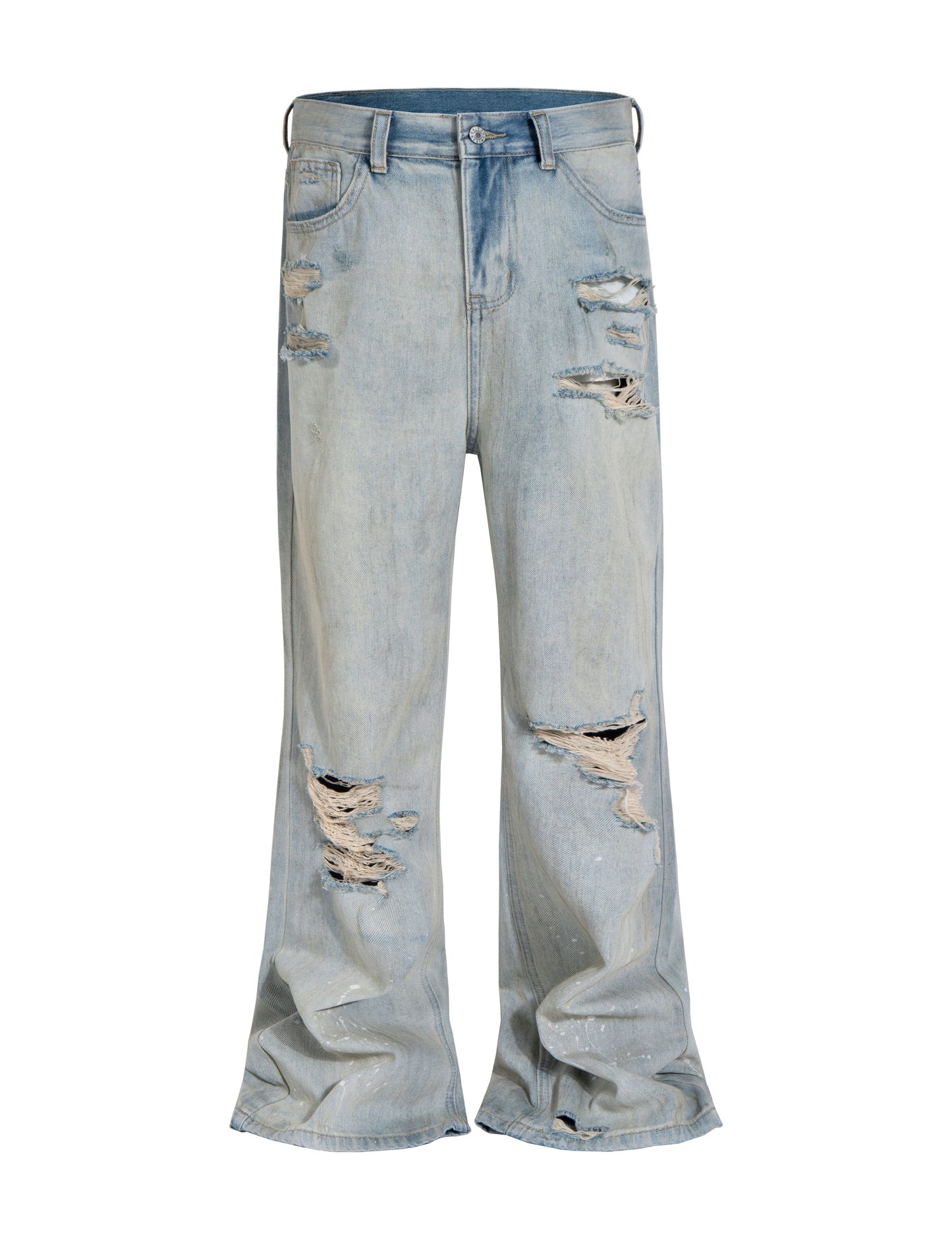 STONE DESTRUCTION FLARE DENIM Denim | STREETWEAR APPAREL | UNDEVELOPED