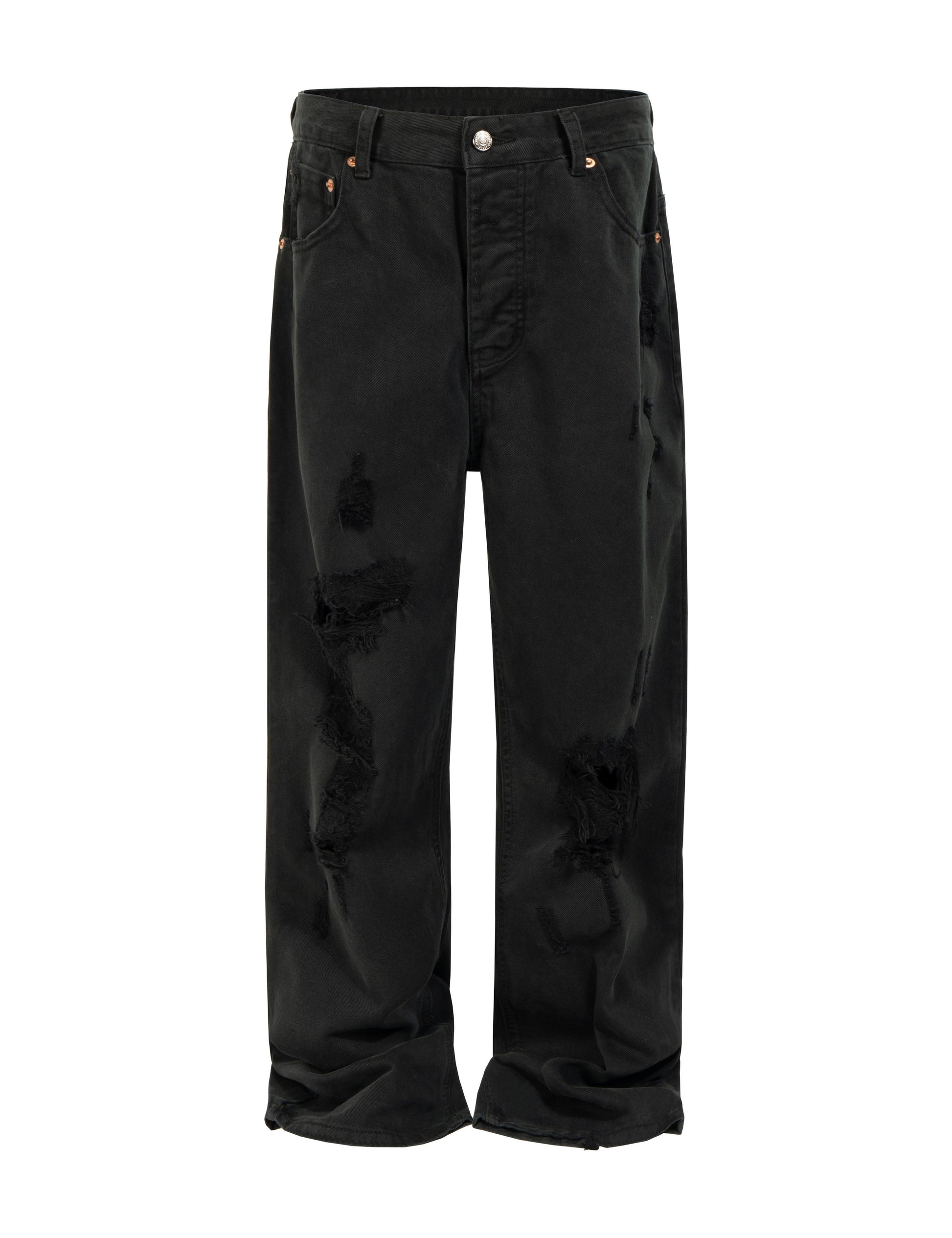 NOIR DESTROYED WORK PANTS Pants | STREETWEAR APPAREL | UNDEVELOPED