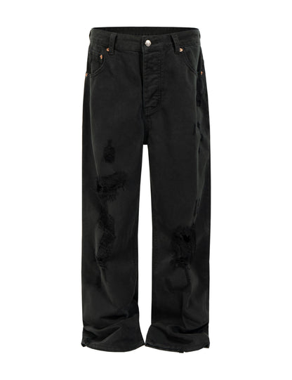 NOIR DESTROYED WORK PANTS Pants | STREETWEAR APPAREL | UNDEVELOPED
