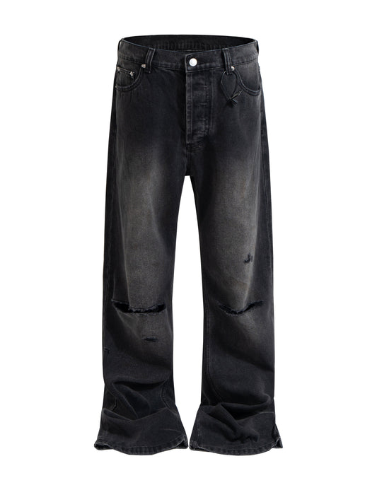 NOIR SPLIT KNEE DENIM | STREETWEAR APPAREL | UNDEVELOPED