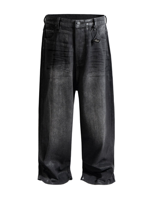 NOIR WAXED BAGGY DENIM | STREETWEAR APPAREL | UNDEVELOPED