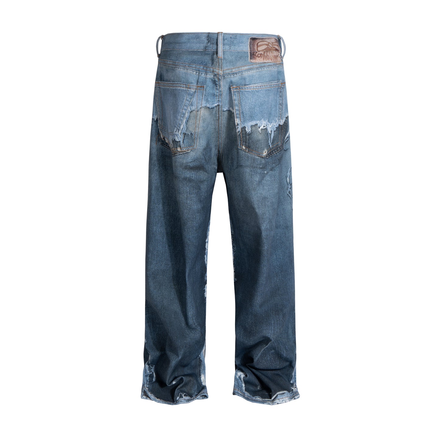 AZUL DISTRESSED PRINTED DENIM