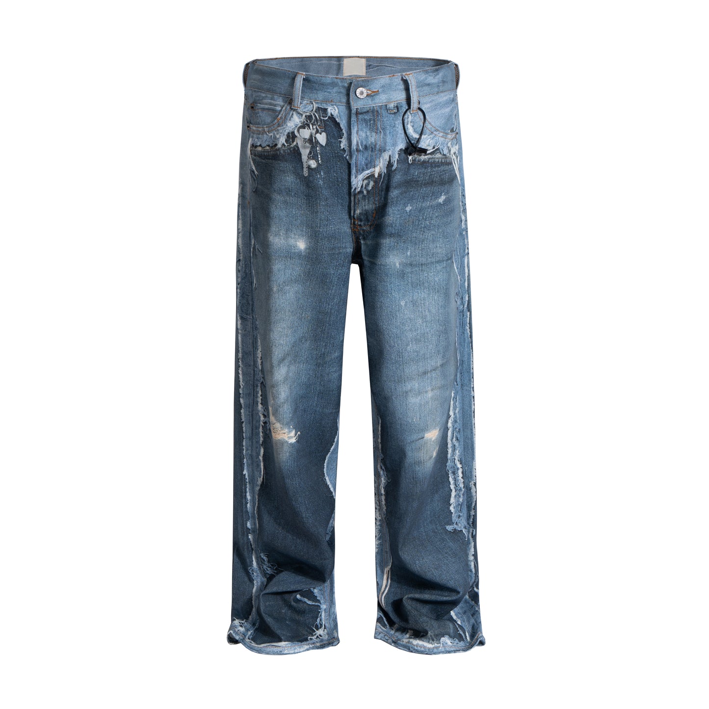 AZUL DISTRESSED PRINTED DENIM