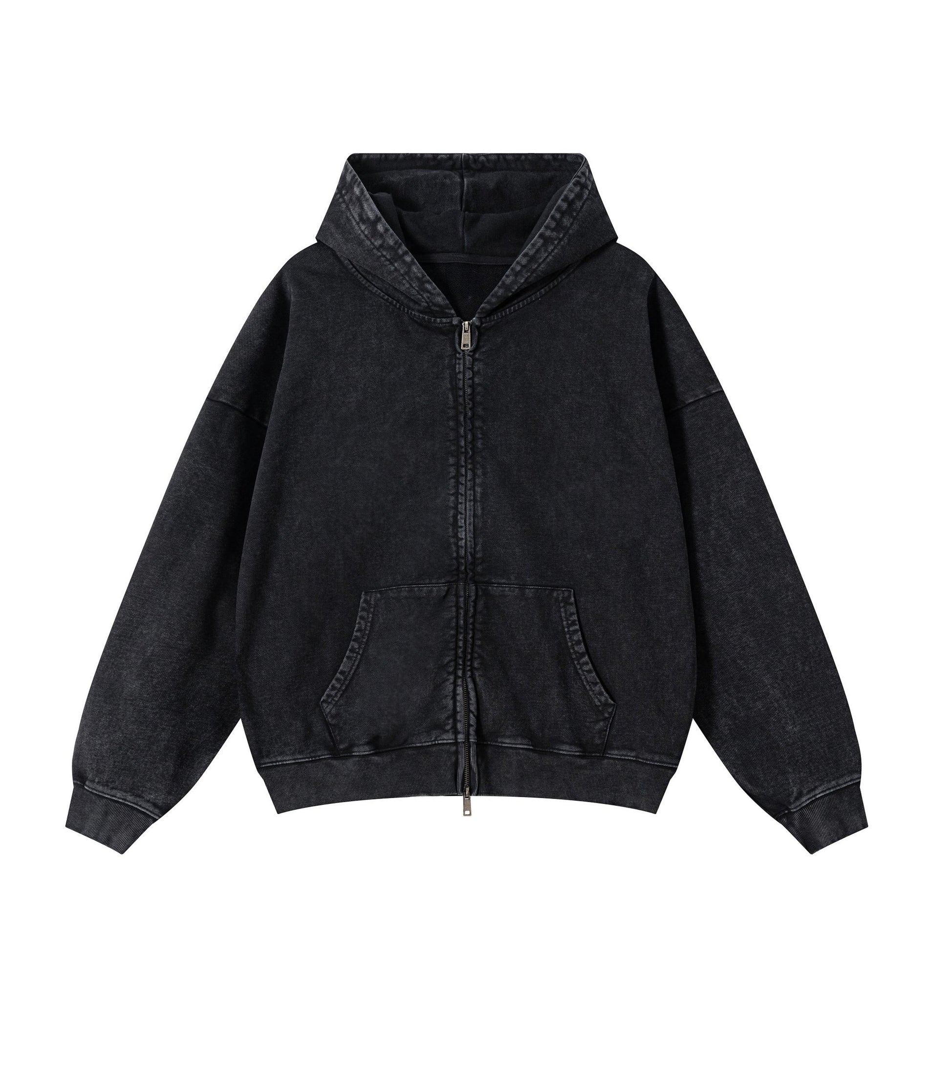 NOIR VINTAGE WASH ZIP HOODIE hoodies | STREETWEAR APPAREL | UNDEVELOPED