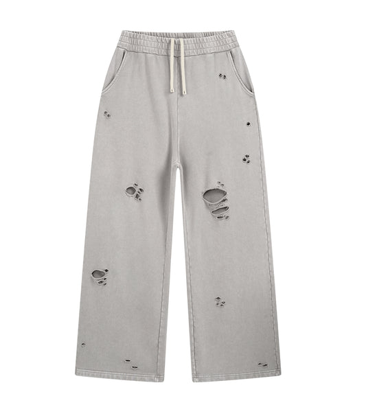 GREY DESTROYED SWEATPANTS | UNDEVELOPED