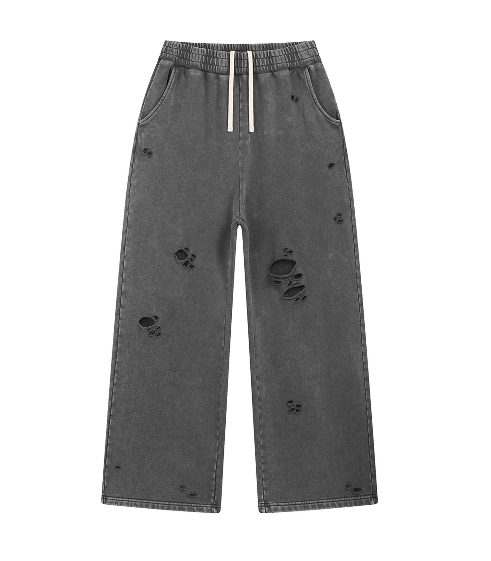 CHARCOAL DESTROYED SWEATPANTS | UNDEVELOPED