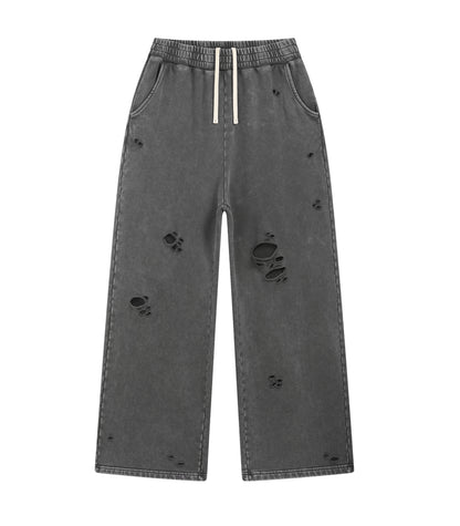 CHARCOAL DESTROYED SWEATPANTS | UNDEVELOPED
