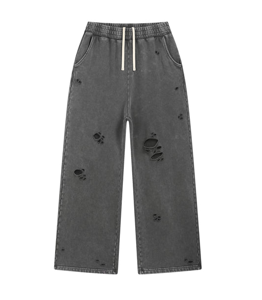 CHARCOAL DESTROYED SWEATPANTS | UNDEVELOPED