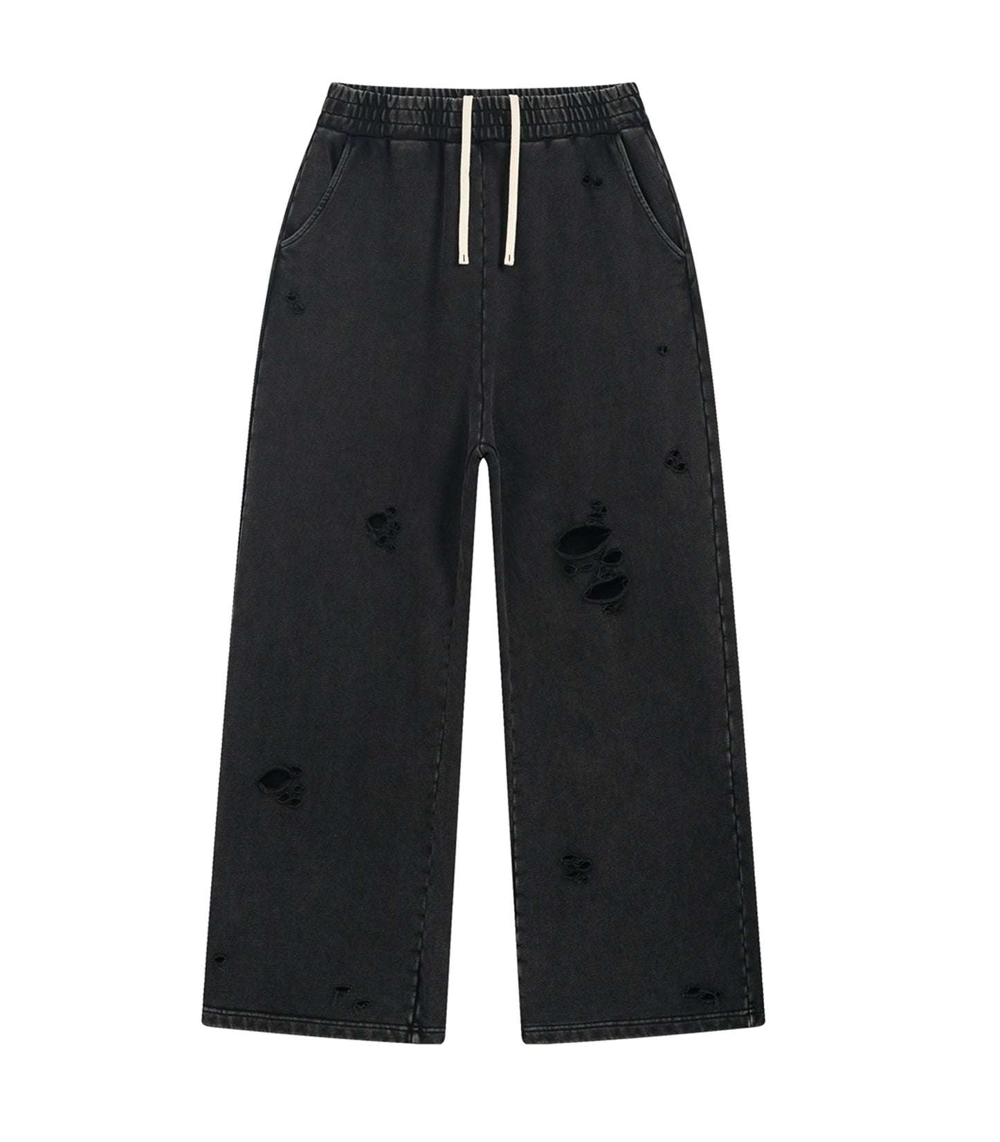 NOIR DESTROYED SWEATPANTS sweatpants | STREETWEAR APPAREL | UNDEVELOPED