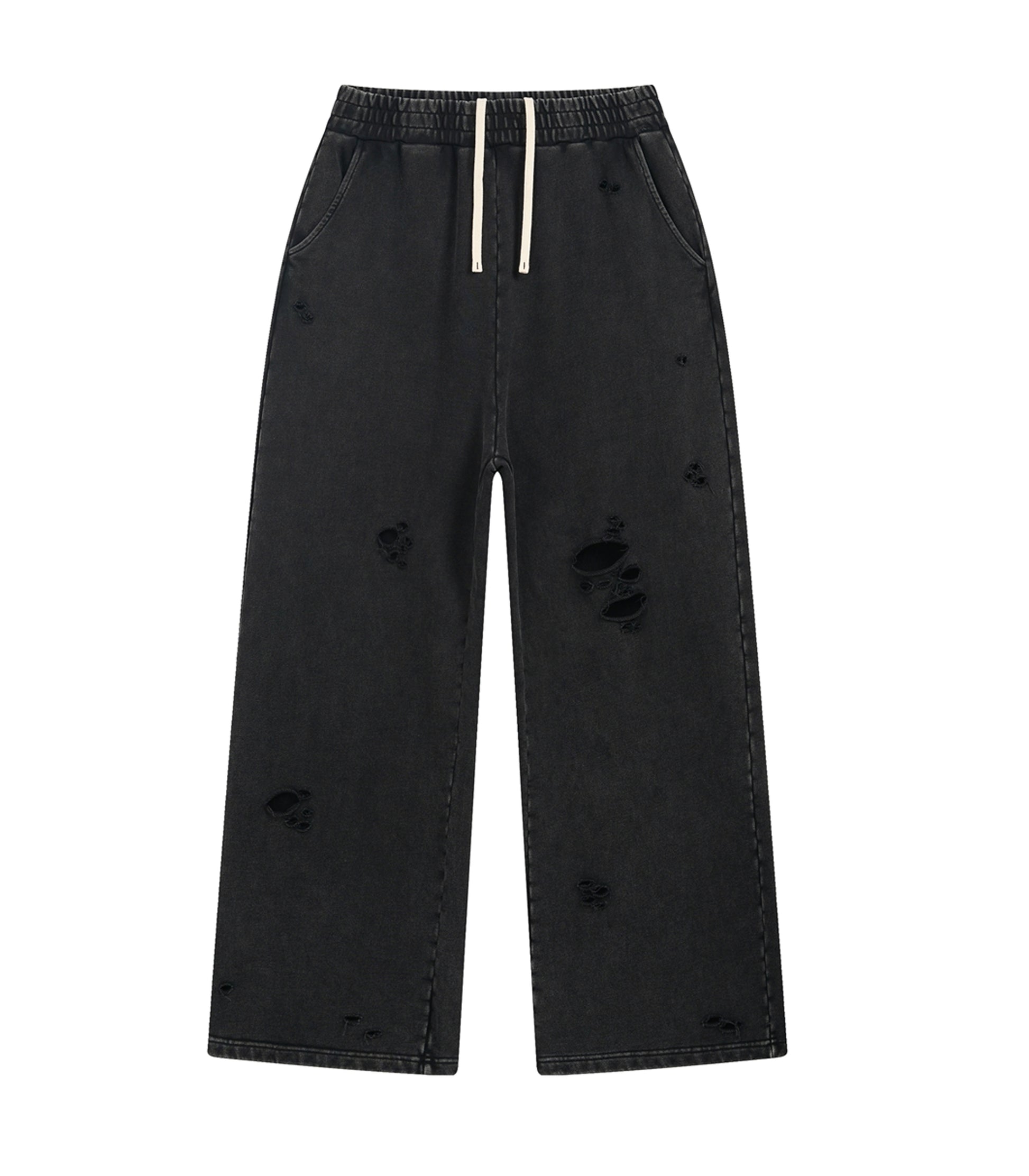 NOIR DESTROYED SWEATPANTS sweatpants | STREETWEAR APPAREL | UNDEVELOPED